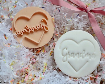 Grandma Heart - Fondant Embosser/Stamp - cookies & cupcakes
