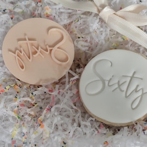 Sixty Birthday - Fondant Embosser / Stamp - cookies & cupcakes
