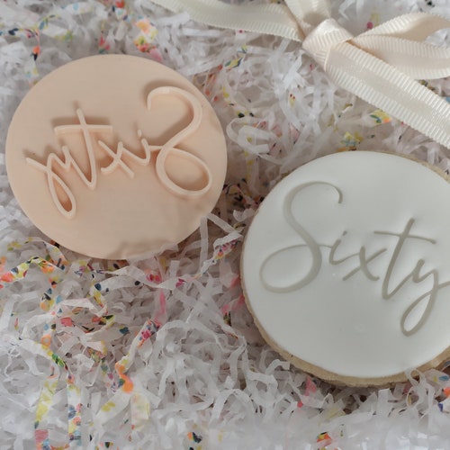 Fifty Birthday Fondant Embosser / Stamp Cookies & Cupcakes Etsy UK
