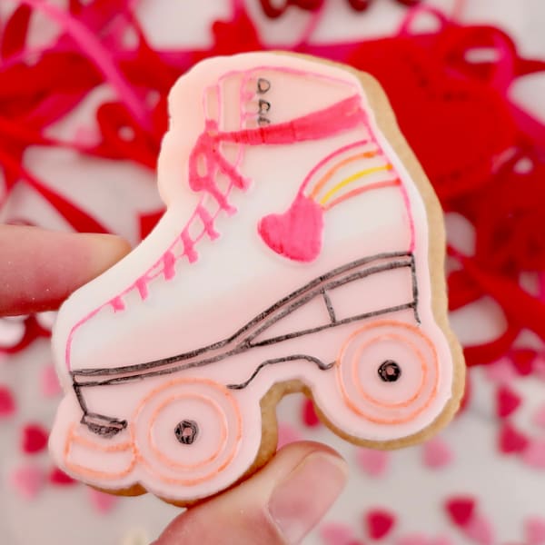 Rollerskate - Fondant Deboss Raised Embosser for cookies, cupcakes & Cake Decorating - Retro/ Groovy/ Rollerskating/ 90s/ 70s/ Roller Derby