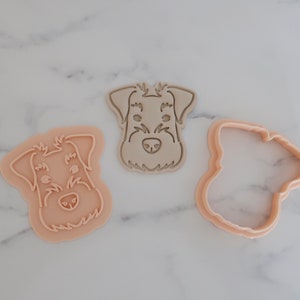 Schnauzer Dog Face - Fondant Embosser/ Stamp & Cutter for cookies, cupcakes and Cake Decorating - Doggy, Cute, Animal, Snouter