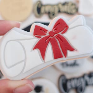 Graduation Scroll - Fondant Deboss Raised Embosser Stamp/ Cookie Cutter for cookies, cupcakes, Graduate, Graduation, Degree, Passed, Party