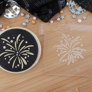 Feuerwerk II - Fondant Deboss Relief Prägestempel für Kekse, Cupcakes und Tortendekoration - Diwali/ Feier/ Geburtstag/ Hochzeit