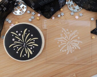Fireworks II - Fondant Deboss Raised Embosser Stamp for cookies, cupcakes and Cake Decorating - Diwali/ Celebration/ Birthday/ Wedding