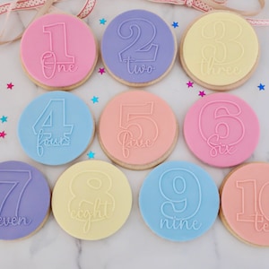 Birthday Ages - Fondant Embosser - Party, Birthday, Reverse Embosser, Cookie Debosser, Fondant Debosser, Childrens Cookies, Birthday Party