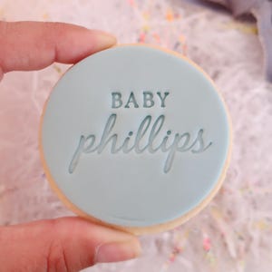 Custom Baby Name - Wedding Favours, Cookie Fondant Stamp, Embosser, Debosser, baby Shower, Cupcakes, Clay, Baby Gifts, Personal, New Baby