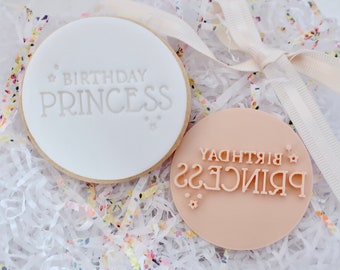 Birthday Princess Fondant Cookie stamp, Embosser Stamp, Birthday Cookies, Childrens Party, Birthday Party, Princess, Princess Party