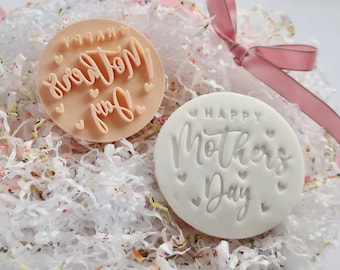 Glücklicher Muttertag mit Herzen - Fondant Keks Stempel, Fondant Prägestempel, Muttertagskeks, Muttertag Sonntag, Keksstempel, Mit Liebe, Mama
