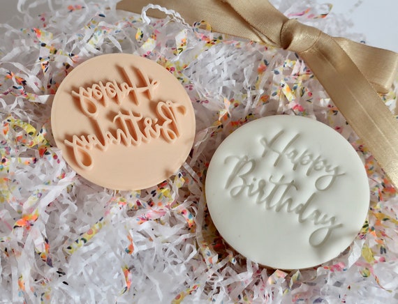 Happy Birthday Stamp Embossing cupcake and cake stamps fondant