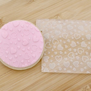 Hearts Pattern Fondant Embosser: Valentines Day Cookie & Cupcake Texture Tile