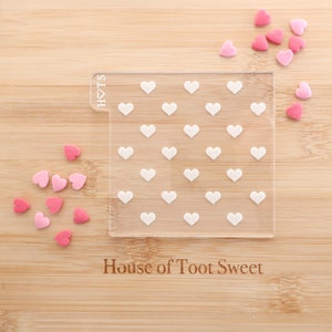 Midi Hearts - Valentine, Love/ Texture tile Fondant Debosser/ Embosser Stamp for cookies, cupcakes & Cake Decorating/ Wedding/ Bridal/ Heart