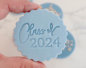 Clase de 2024 - Estampador / Sello Fondant - galletas y cupcakes, Celebración, Educación, Graduación, Baile de graduación