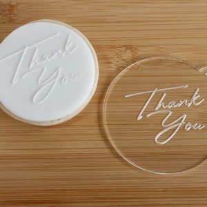 Thank You - Fondant Deboss Raised Embosser Stamp for cookies, cupcakes and Cake Decorating, Appreciation, Thankyou, Thanks