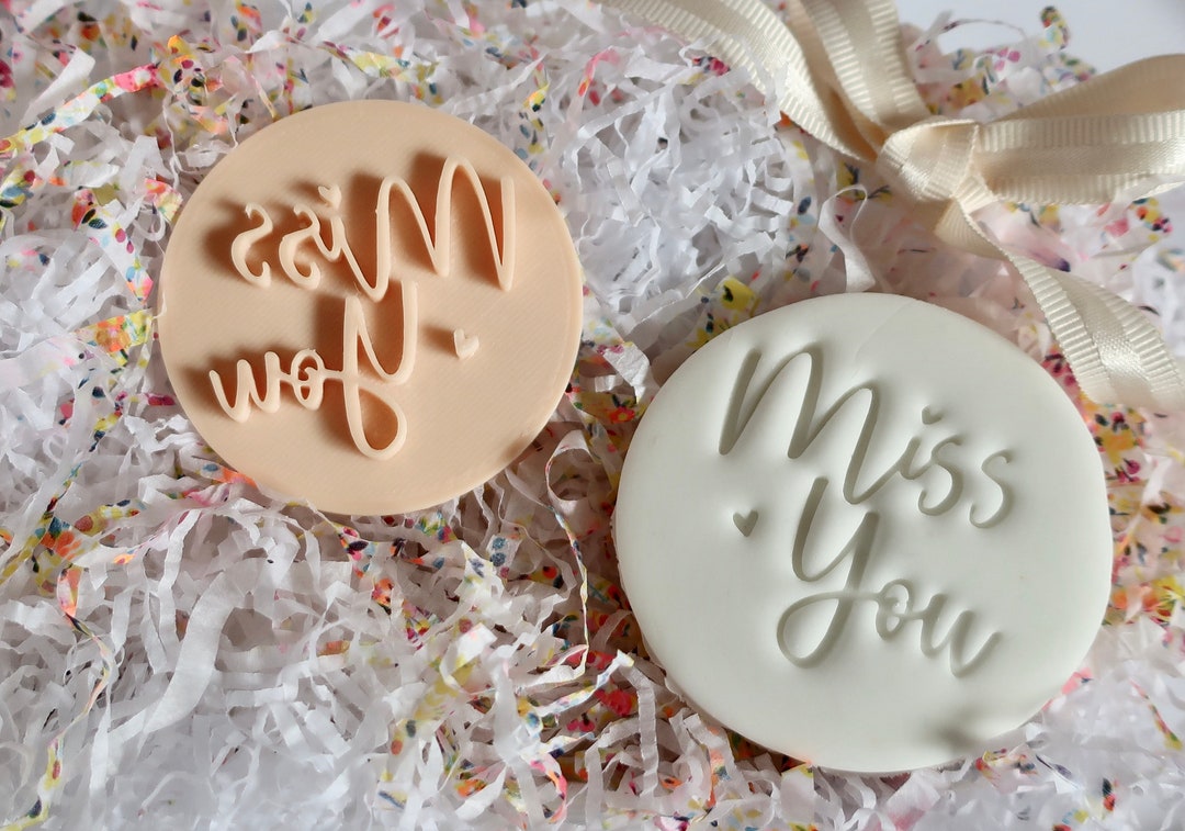 Miss You Fondant Embosser / Stamp Cookies & Cupcakes Goodbye/ New Job Etsy