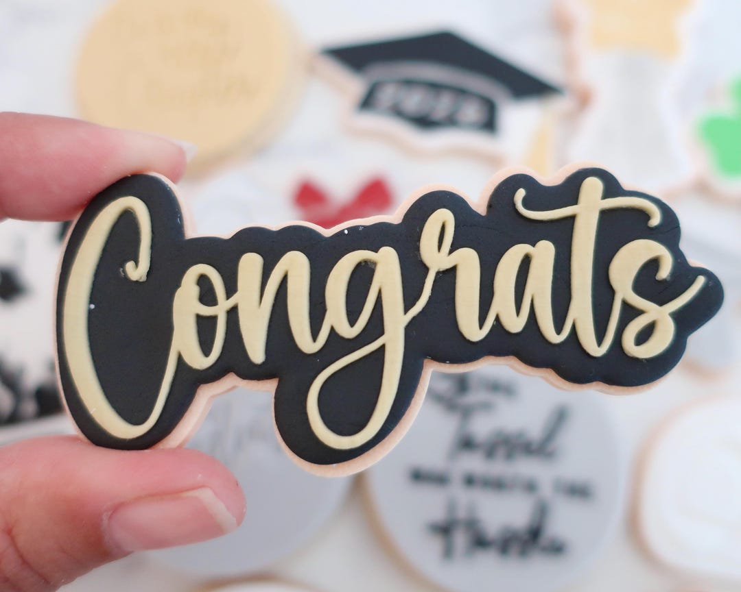 Congrats Fondant Embosser/ Cookie Cutter: Graduation & Celebration - Etsy