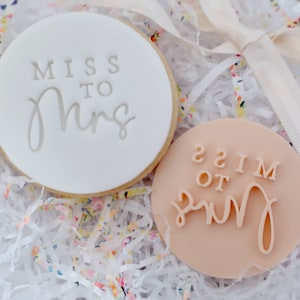 Miss To Mrs Fondant Cookie Stamp: Bridal Shower, Engagement Party