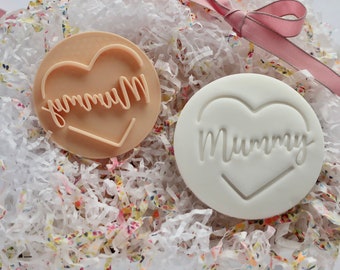 Mummy Heart - Fondant Embosser/Stamp - cookies & cupcakes/ Mothers Day/ New Mother/ New Mum