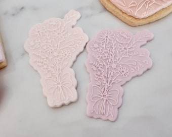 Blumenstrauß - Fondant Debosser / Embosser & Cutter für Kekse, Cupcakes und Kuchendekoration - Muttertag / Brautparty / Hochzeit / Blumen / Liebe