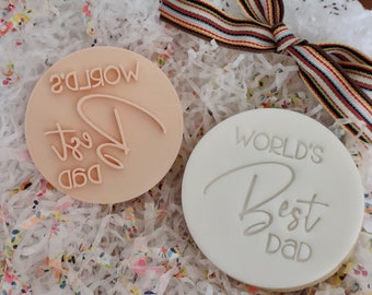 Worlds Best Dad - Fondant Prägestempel - Kekse & Cupcakes - Vatertag/Geburtstag/Feier/Feiern