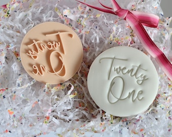 Twenty One Birthday - Fondant Embosser / Stamp - cookies & cupcakes