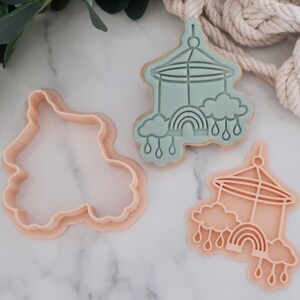 Boho Baby Mobile Cookie Cutter & Stamp: Baby Shower Cake Decor