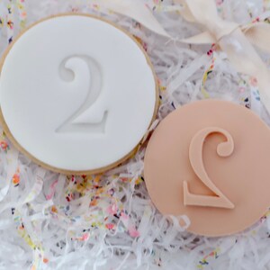 Classic Font Number Fondant Cookie Stamp: Birthday (1-10)