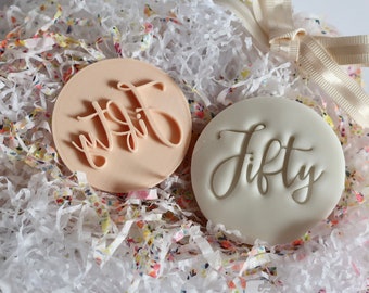 Fifty Birthday - Fondant Embosser / Stamp - cookies & cupcakes