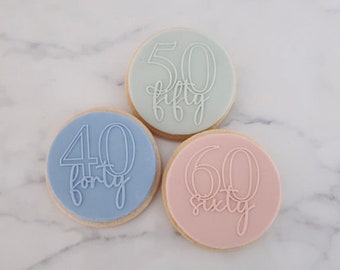 Birthday Age Number Milestone Fondant Embosser: Party Cookie Cake Topper