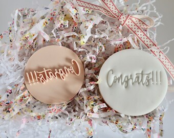 Congrats!!! - Fondant Embosser / Stamp - cookies & cupcakes - Celebration/ Exams/ Driving Test/ Graduation/ Celebrate/ Congratulations