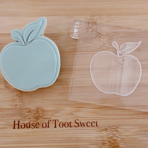 Apple - Fondant Deboss Raised Embosser Stamp/ Cookie Cutter for cookies, cupcakes & Cake Decorating / School/ Teacher