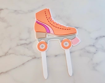 Groovy Roller Skate Cake Topper - Party Decorations Perspex / Colour Acrylic - Birthday, Birthday Party, Rollerskate, Disco, Childrens Party