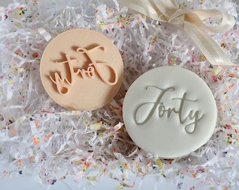 Forty Birthday - Fondant Embosser / Stamp - cookies & cupcakes