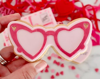 Heart Glasses Cookie Embosser & Cookie Cutter: Bridal Shower Valentines Love