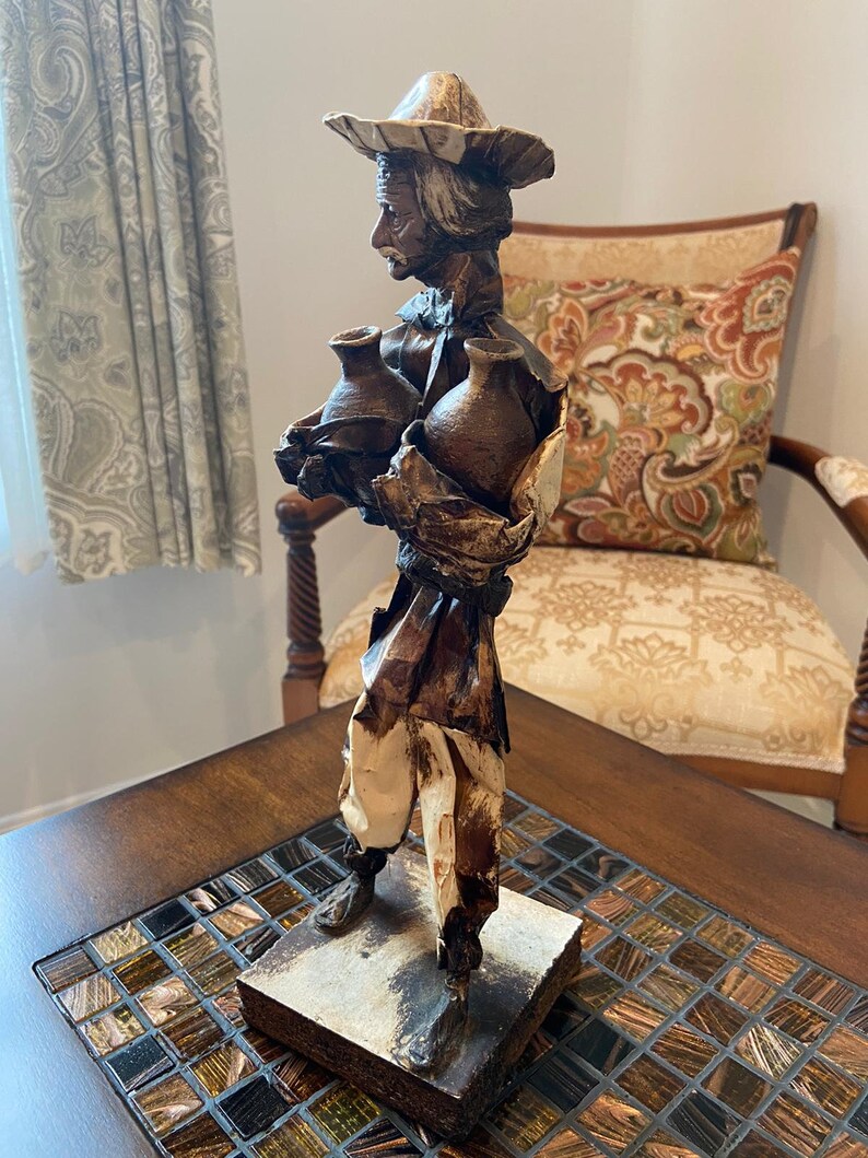 Collectible Mexican Paper Mache Figure Man with Drum Etsy