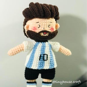 Lionel Messi Crochet Doll: Barcelona Soccer Plush Toy