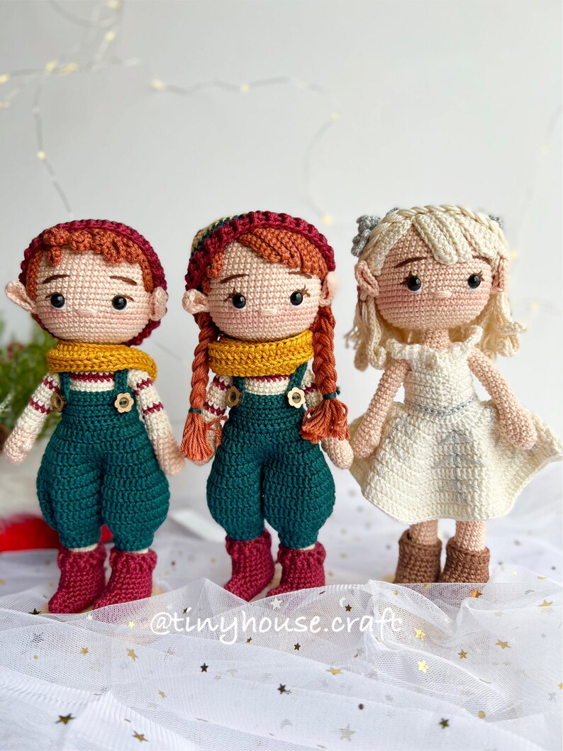 Crochet Christmas Elf Amigurumi, Handmade Holiday Doll afbeelding 5