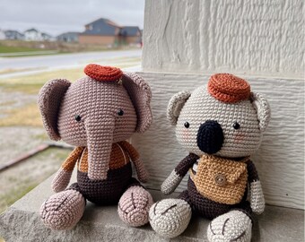 Elephant amigurumi crochet / koala amigurumi crochet / Christmas gifl / baby shower/ birthday gift