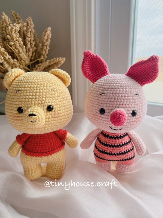 Pooh crochet/ piglet crochet/ amigurumi cotton yarn / birthday gift / christmas gift / finished product toy