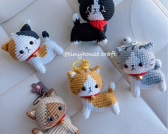 Keychain cat crochet / cat Crochet finished handmade toy
