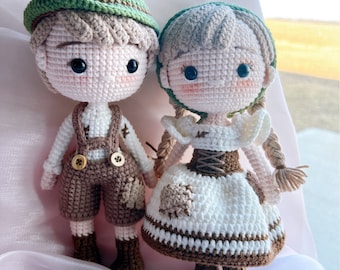 Hansel crochet doll / Gretel crochet doll / Crochet amigurumi doll / crochet finished toy / handmade doll / birthday gift