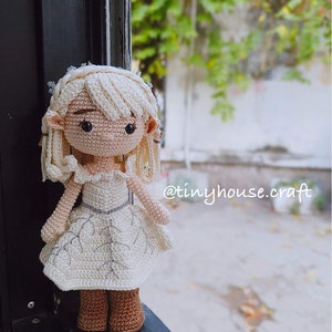 Crochet Christmas Elf Amigurumi, Handmade Holiday Doll Snowflake