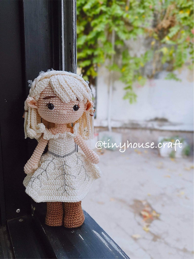 Crochet Christmas Elf Amigurumi, Handmade Holiday Doll Snowflake