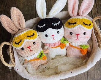 Bunny sleeping amigurumi / bunny crochet / bunny crochet finished toy