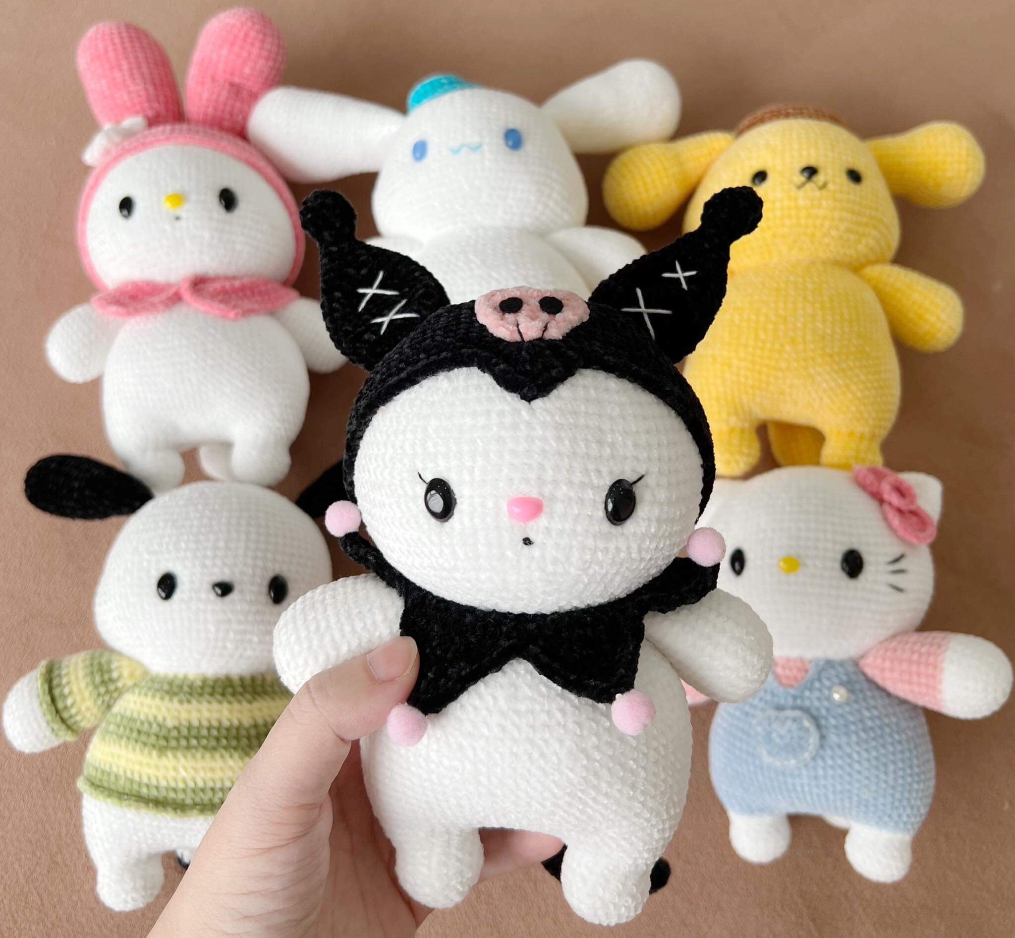 Melody Crochet / Kuromi Crochet / Cinnamonrol / Pochacco