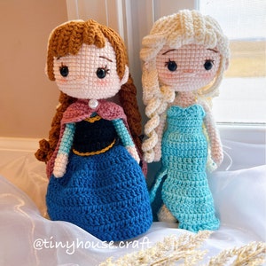 Elsa / Anna crochet doll, crochet doll, handmade doll, elsa doll, frozen doll , finished toy