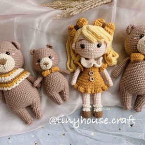 Amigurumi Goldilocks and The Three Bears doll,Crochet doll,handmade dolls,handmade doll