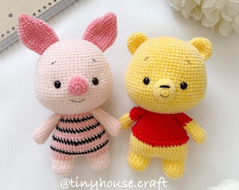 Pooh crochet/ piglet crochet/ amigurumi velet yarn / finished product toy
