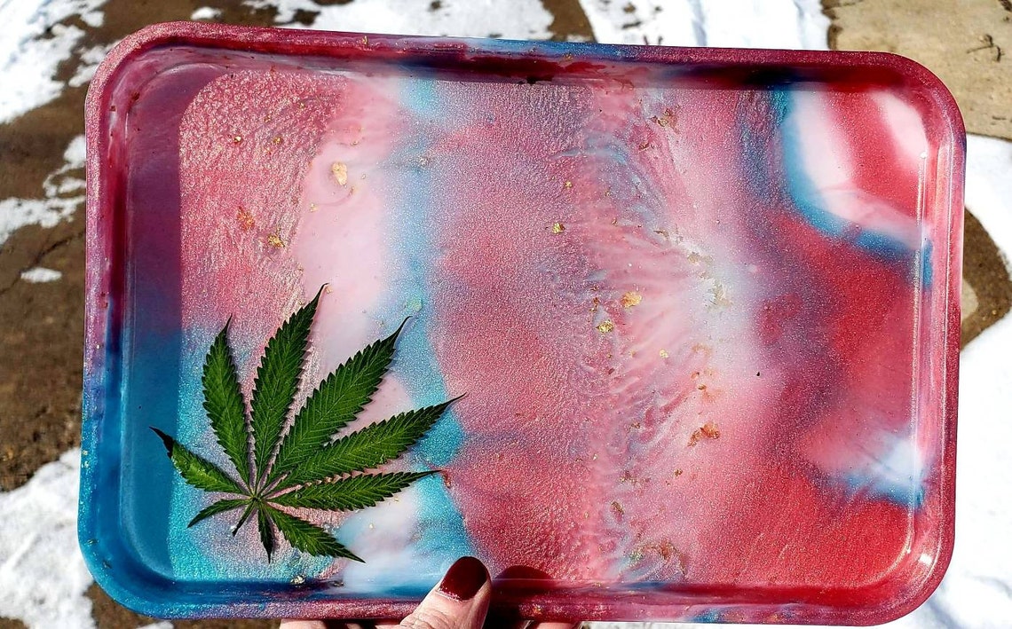 Resin Rolling Tray/11x7.5 Tray/Pink Teal Swirl Pot Etsy
