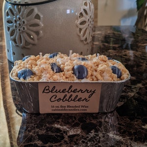 Blueberry Cobbler Dessert Mini Loaf Pan Candle