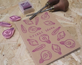 Bright Ideas: hand printed notebook
